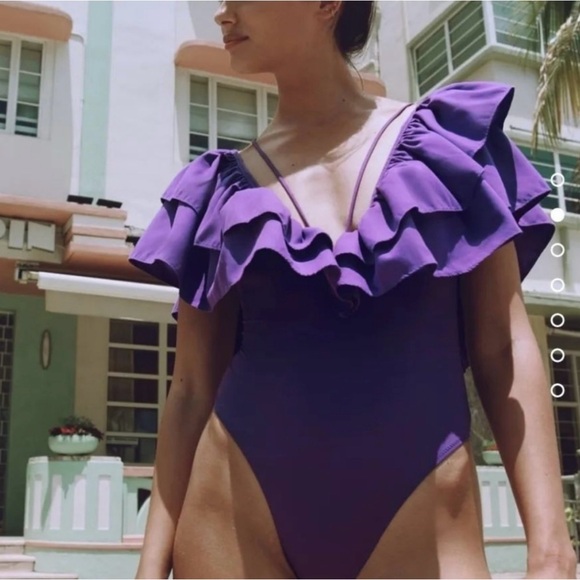 Zara Ruffle One Piece Swimsuit Size M - Picture 1 of 6